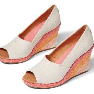 Toms - Natural Sunrise Michelle Peep Toe Wedge